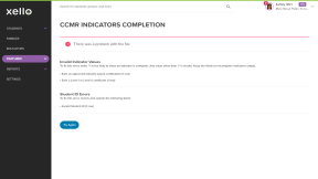 Page shows upload error notifications